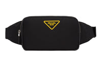 PRADA Nylon With Cow Leather Fanny Pack Men's Black