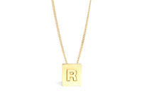 CELINE Alphabet R Necklace In Brass With Gold Finish