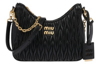 MIU MIU Matelassé Soft Sheep Leather Crossbody Bag, Shoulder Bag Women's Black