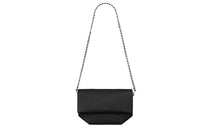 HERMES Leather Shoulder Bag 24 Women's Black