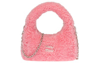 MIU MIU Shearling Hobo Bag Shoulder Bag Crossbody Bag Handbag Women's Pink