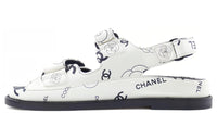 CHANEL Beach Sandals Women's White
