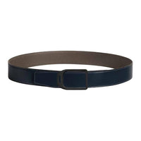 HERMES Calfskin Leather Belts Men's Sea Blue Width 3.8CM