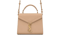 SAINT LAURENT CASSANDRA Leather Crossbody Handbag Shoulder Bag Mini Women's Dark Beige