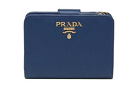 PRADA Leather Wallet Women's Blue