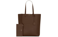 SAINT LAURENT Grain Calfskin Tote Combo Bag, One Shoulder Handbag Men's Brown