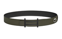 HERMES Pattern Cut-Out Decoration Smooth Buckle Leather Belts Men's Dark Green Width: 3.8cm