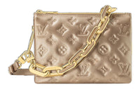 LOUIS VUITTON Sheepskin Shoulder Bag Crossbody Bag Small Size Women's Light Gold