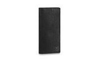 LOUIS VUITTON Brazza Lizard Skin Card Holder Wallet Men's Black