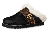 LOUIS VUITTON Winterbreak Wrap-toe Slippers Women's Black