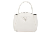 PRADA Leather Handbag Mini Women's White