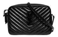 SAINT LAURENT LOULOU Leather Crossbody Bag Shoulder Bag Regular Women's Black