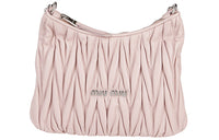 MIU MIU Leather Shoulder Bag Crossbody Bag Women's Pink