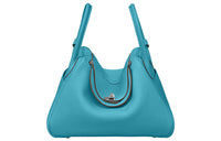 HERMES Lindy Taurillon Clemence Cow Leather Handbag, Shoulder Bag Regular Women's