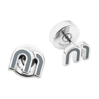MIU MIU Enamel Metal Clip-On Earrings Women's White