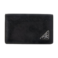 PRADA Leather Card Holder Men's Black