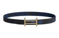 HERMES Belt Men's Black/Indigo Width: 3.2cm