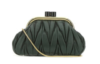 MIU MIU Nappa Leather Cotton Blend Case Clutch Women's Green