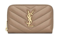 SAINT LAURENT CASSANDRE Lambskin Wallet Women's Dust Gray