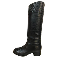 CHANEL Knee-high Boots Women's Black