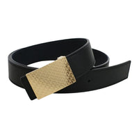 DIOR Leather Belts Men's Black/Marine Blue Width 3.5CM