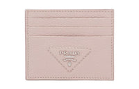 PRADA Leather Card Holder Women's Pink
