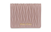 MIU MIU Matelassé Leather Wallet Women's Silver