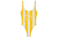 SAINT LAURENT Rive Droite Series One-Piece Swimsuits Women's Yellow