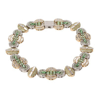 MIU MIU Metal Artificial Crystal Necklaces Women's Light Gold