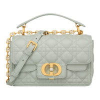 DIOR Cow Leather Shoulder Bag Crossbody Bag Handbag Small Size Women's Bright Green