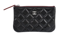 CHANEL Cow Leather Portable Bag Clutch Women's Black