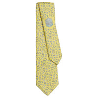 HERMES Silk Ties Men's Yellow/Gray