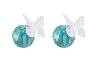 DIOR Metal Stone Earrings Women's Blue