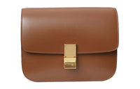 CELINE Classic Bo Cow Leather Block Bag Shoulder Bag Crossbody Bag Medium Size Women's Caramel