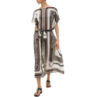 HERMES Short-Sleeved Dresses Women's Charcoal Gray