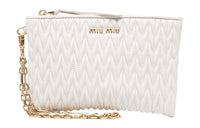 MIU MIU Sheepskin Clutch Women's White