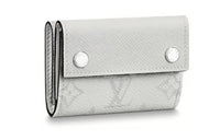LOUIS VUITTON Discovery Cow Leather Wallet Men's Gray White