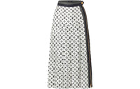 LOUIS VUITTON 3D Monogram Asymmetrical Pleat Midi Skirt