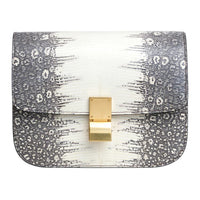 CELINE Classic Bo Lizard Leather Handbag Crossbody Bag Shoulder Bag Medium Size Women's Natural Color
