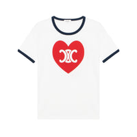 CELINE Heart Triomphe T shirt In Cotton Jersey