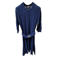 CHANEL Long-Sleeved Dresses Women's Blue