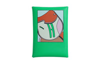 HERMES Calvi Swift Calfskin Card Holder Mini Women's Comic Green