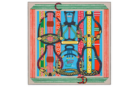 HERMES Silk Scarves Women's Gray Blue