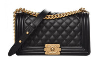CHANEL Boy Handbag Calfskin & Ruthenium-Finish Metal Black