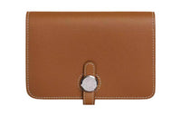 HERMES Dogon Evercolor Calfskin Wallet Regular Unisex Brown