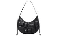 CELINE Smooth Sheep Leather Handbag Shoulder Bag Men's Black