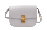 CELINE Classic Bo Cow Leather Tofu Cube Bag Shoulder Bag Crossbody Bag Medium Size Women's Gray