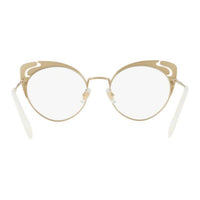 MIU MIU Metal Square Eyeglass Frames Women's Gold