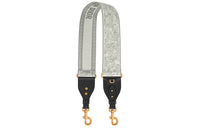 DIOR Embroidered Leather Patchwork Bag Shoulder Strap Women's Gray