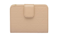 PRADA Leather Wallet Mini Women's Sand Beige Yellow